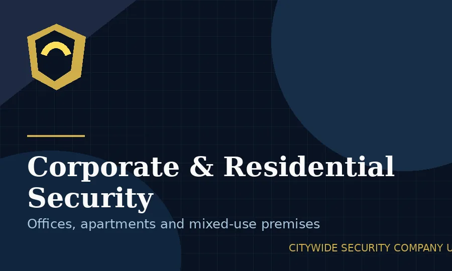 Professional security officer at a corporate residential building