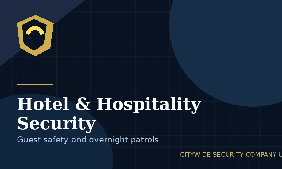 Hotel security officer supporting guest safety in a hospitality setting